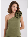 “Bloom Yourself” Linen Blouse